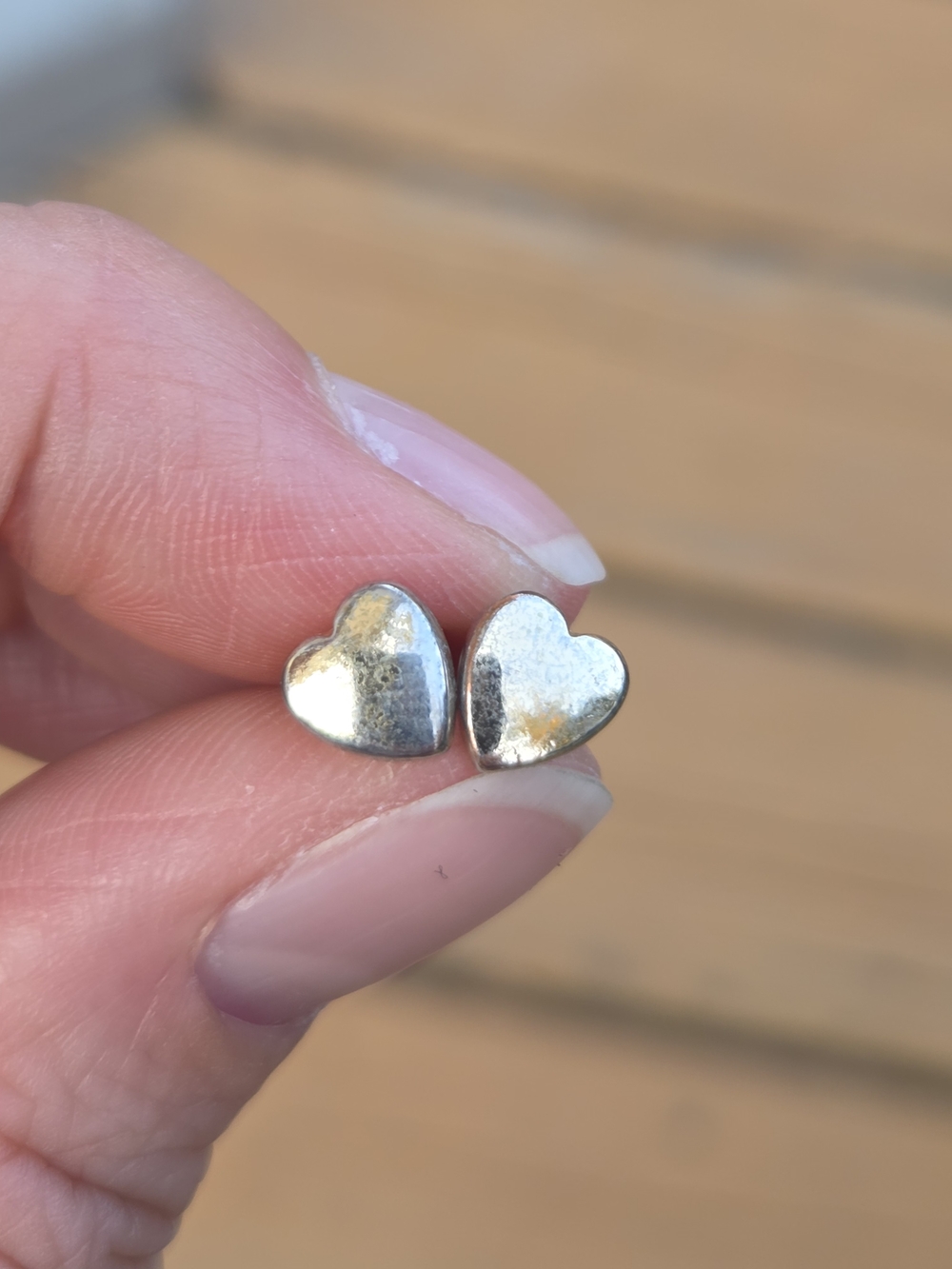 Classic Heart Stud Earrings - Silver